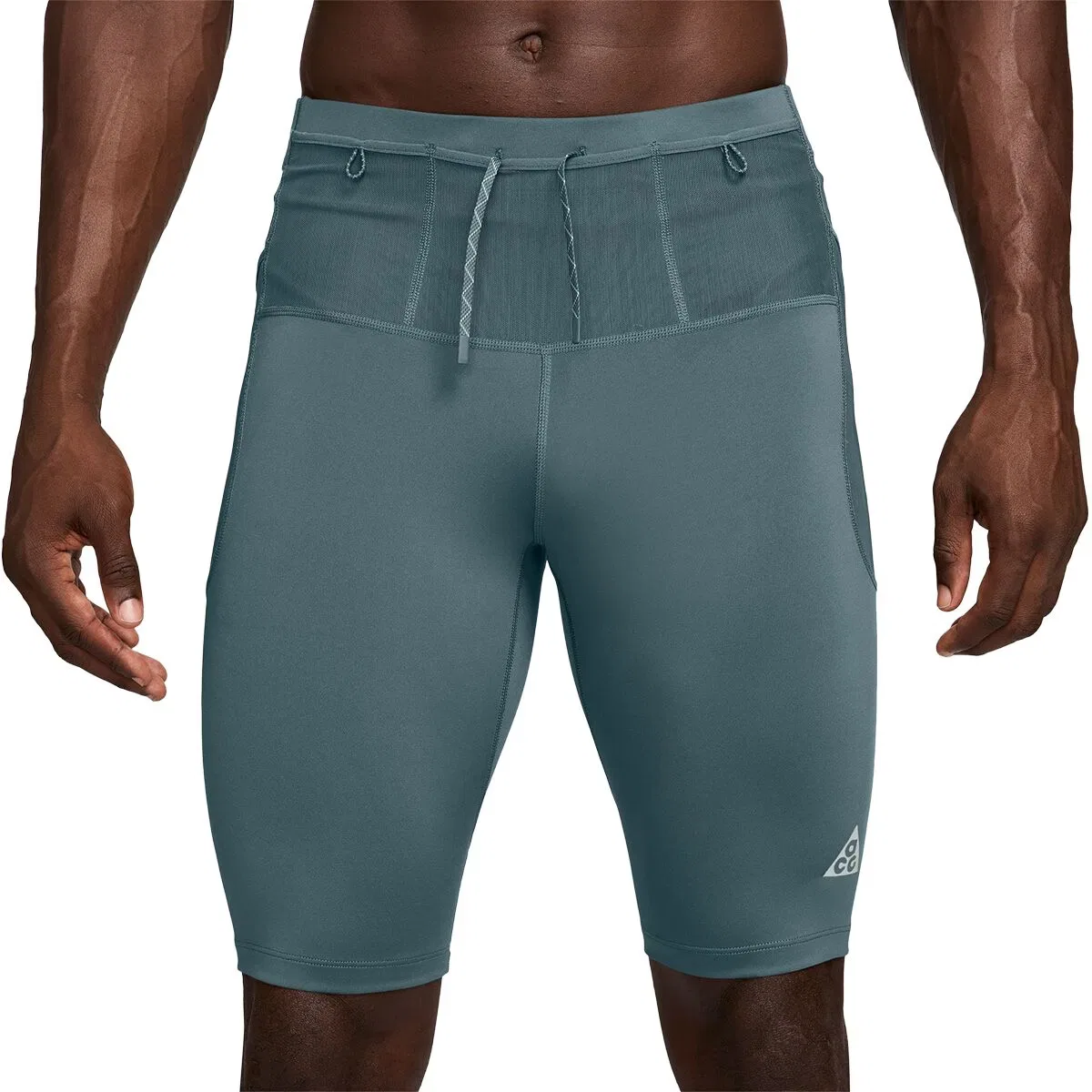 Мужские тайтсы с принтом Acg Dri-Fit Adv Lavaloops 1/2 Tight Nike, Mineral Slate/Summit White