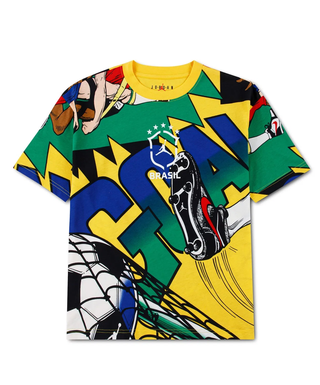 Детская футболка с принтом Jordan Brand Essential Boxy Goal, Yellow