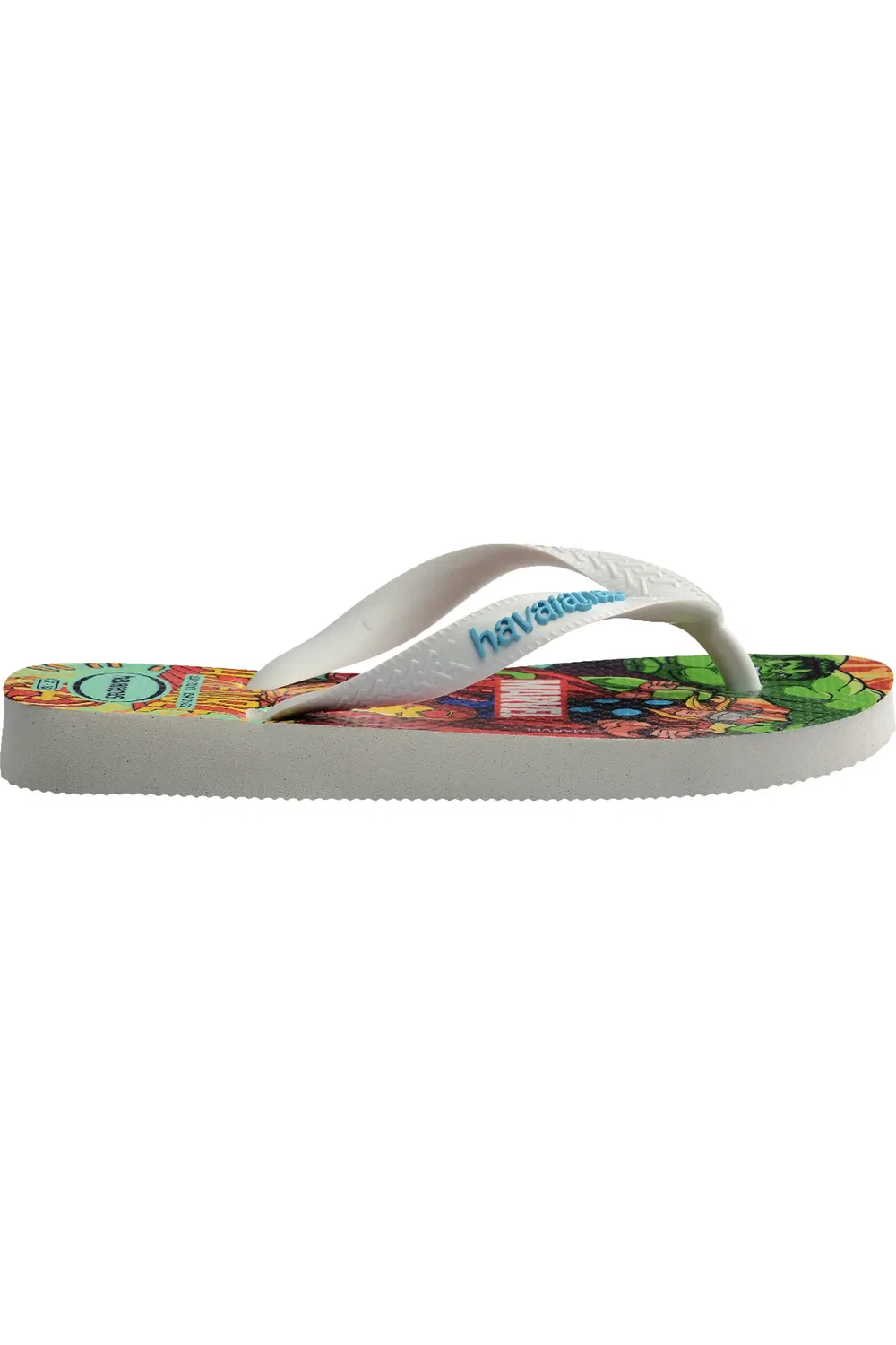 Детские сандалии шлепанцы с Marvel Havaianas, белый/белый/синий — фото 3