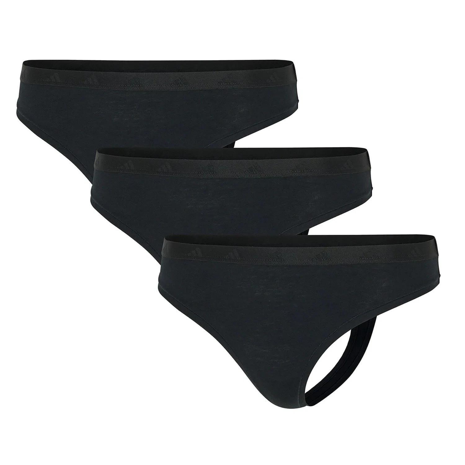 Женские стринги с заниженной посадкой Active Essential Low Rise Thong 3P Adidas, Schwarz