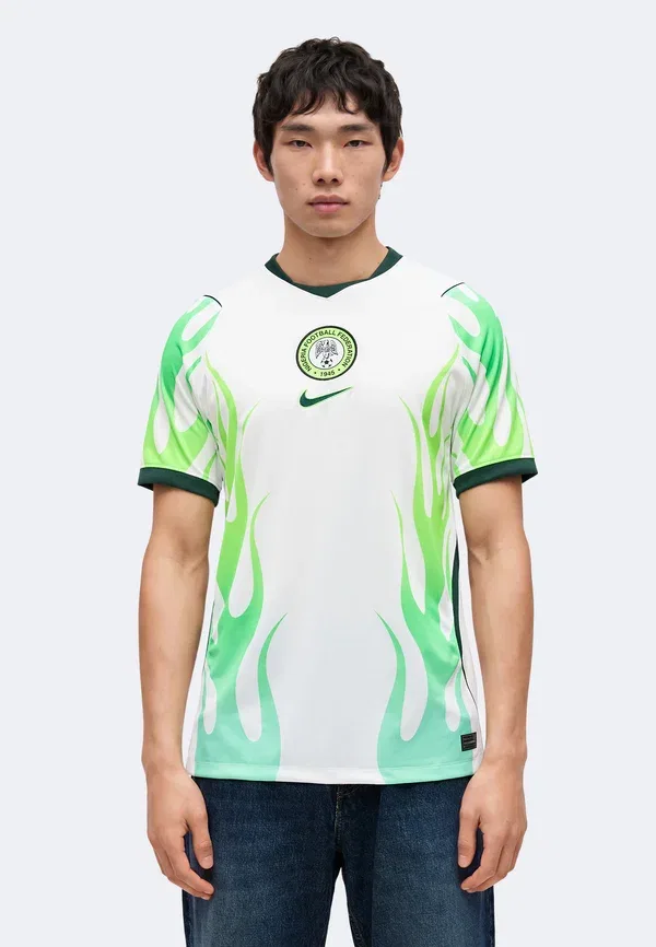 Футбольная джерси с принтом Nigeria 2026/27 Stadium Away, Nike Performance, White, Green Glow, белый/черный/зеленый
