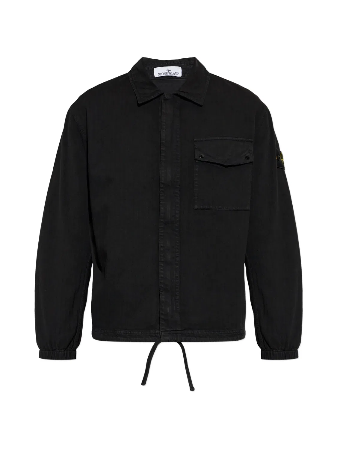 Рубашка-куртка из органической панамы, черная Stone Island, черный