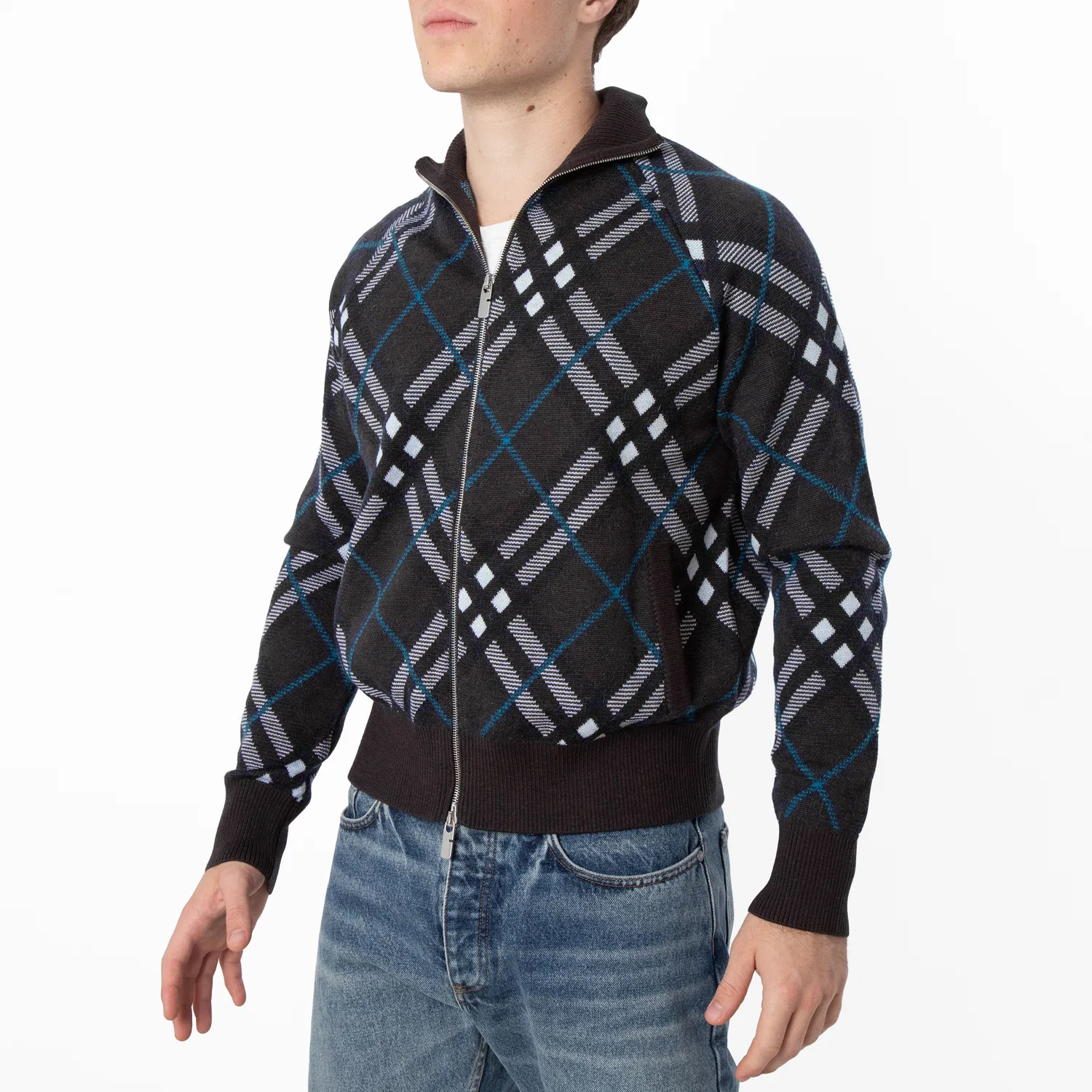 Куртка-бомбер из шерстяного твида Burberry Check Wool Blend Track Jacket Burberry, Snug Ip Check — фото 3