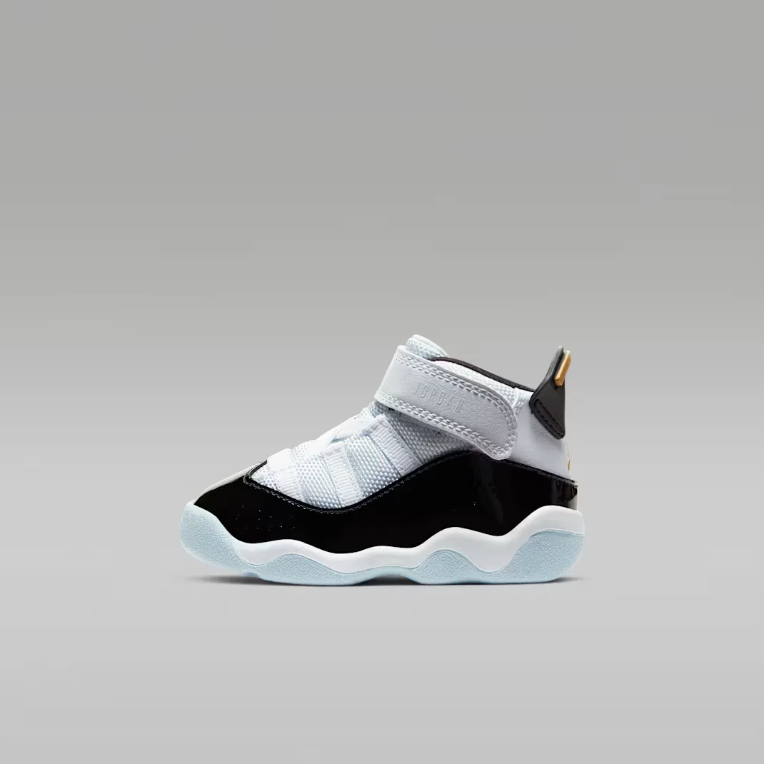 Обувь для младенцев/малышей Jordan 6 Rings, White/Black/Ice/Metallic Gold