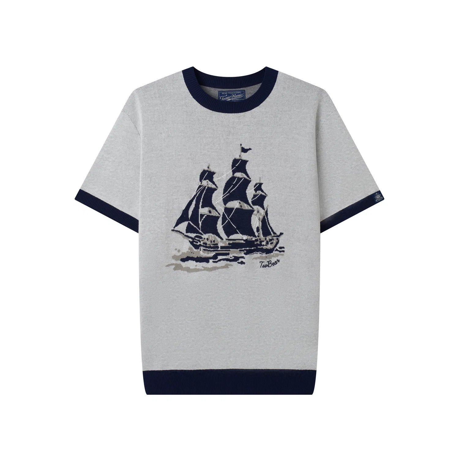 Футболка для девочек с принтом Evergreen Preppy Style Teenie Weenie Men, Light Gray