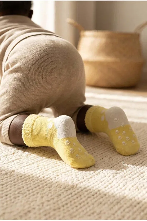 Детские носки для новорожденных с принтом Paw Socks Katia&Bony, Yellow — фото 2
