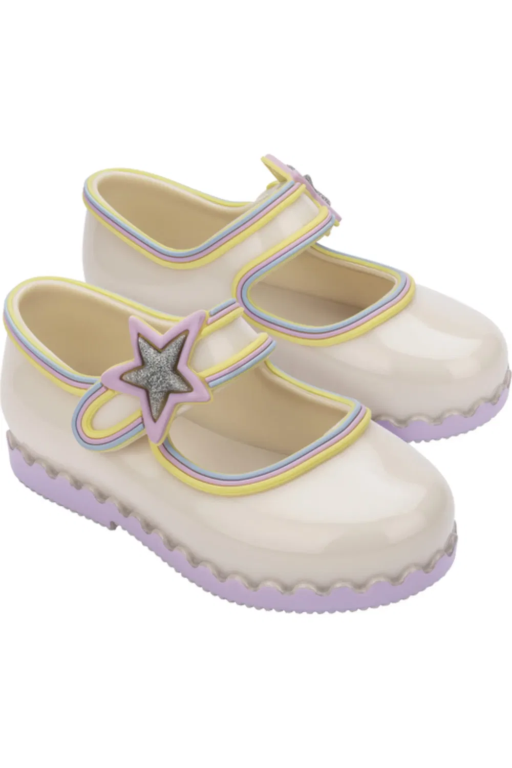 Детские туфли Мэри Джейн ароматизированные Hip Ballerina Mini Melissa, Beige/Lilac
