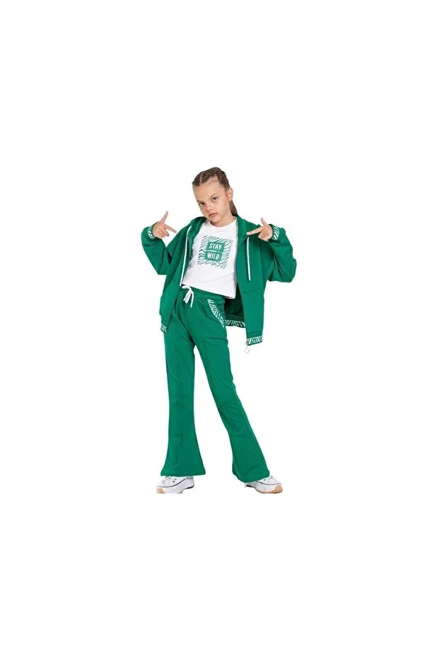 Детский спортивный комплект для девочек с длинным рукавом Son Öz Bebe, Green