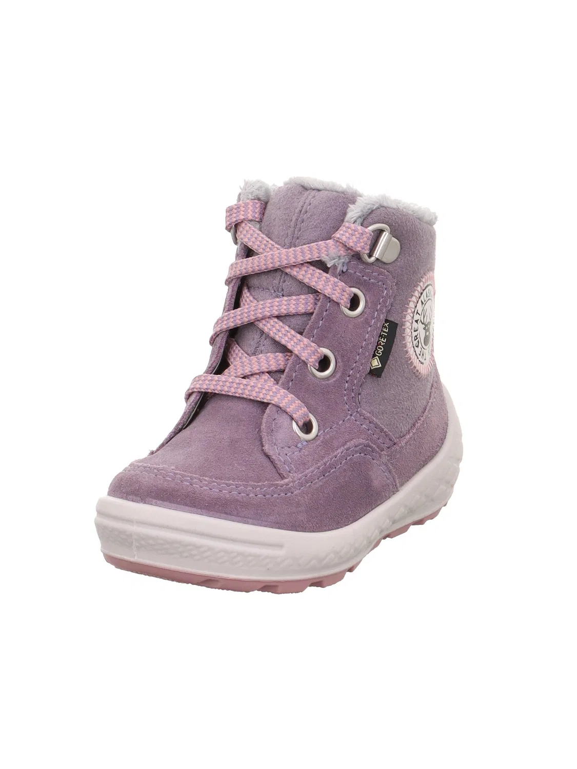 Детские снежные ботинки для девочек на шнуровке Groovy 2.0 Warm Gefütterte Gore-tex Superfit, Purple Pink 8510