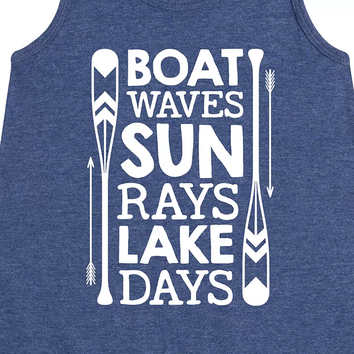 Детское платье-трапеция без рукавов с принтом Lake Days Quote Instant Message, Heather Navy — фото 2