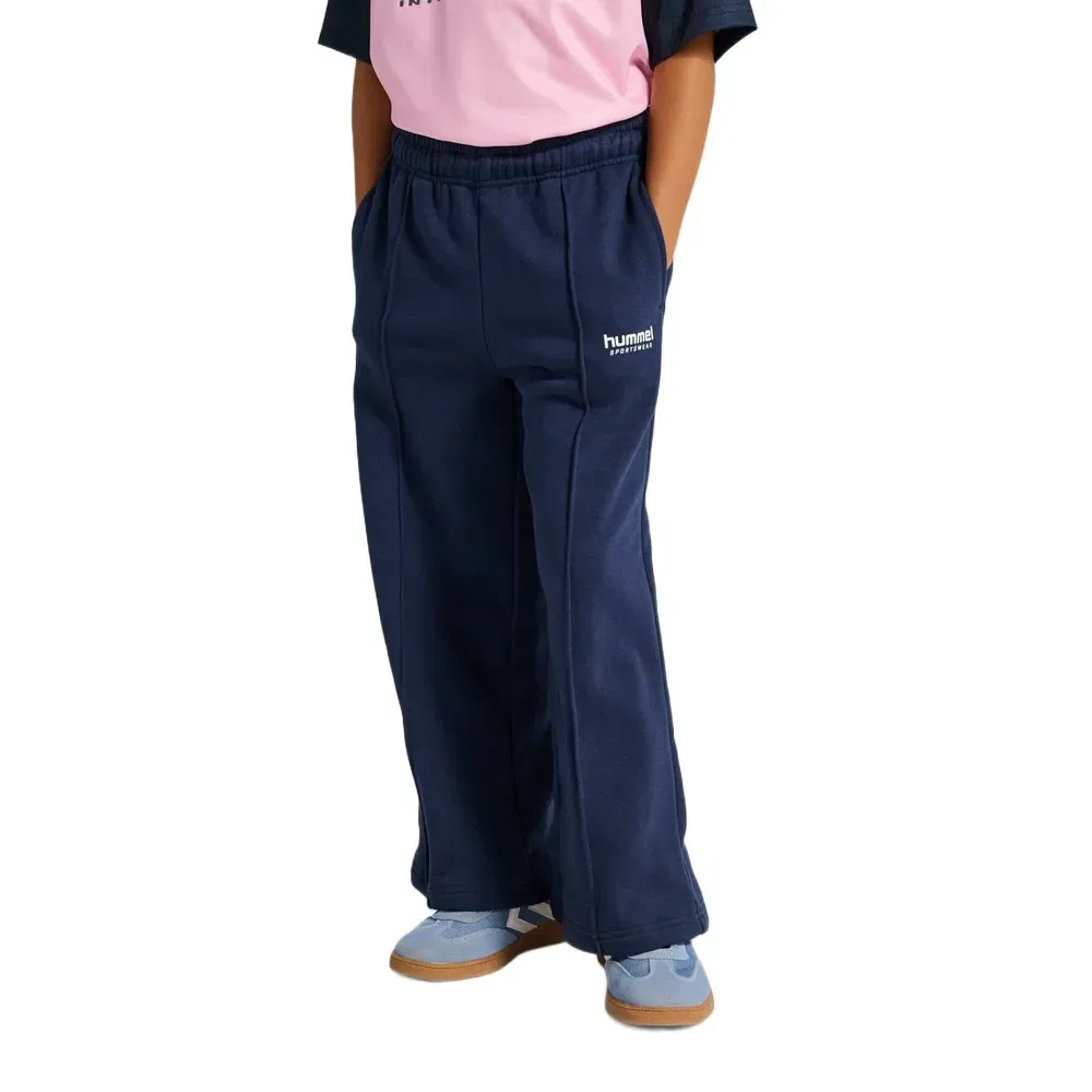 Детские спортивные штаны свободного кроя со складками Hummel Loose WL Pintug, Blue