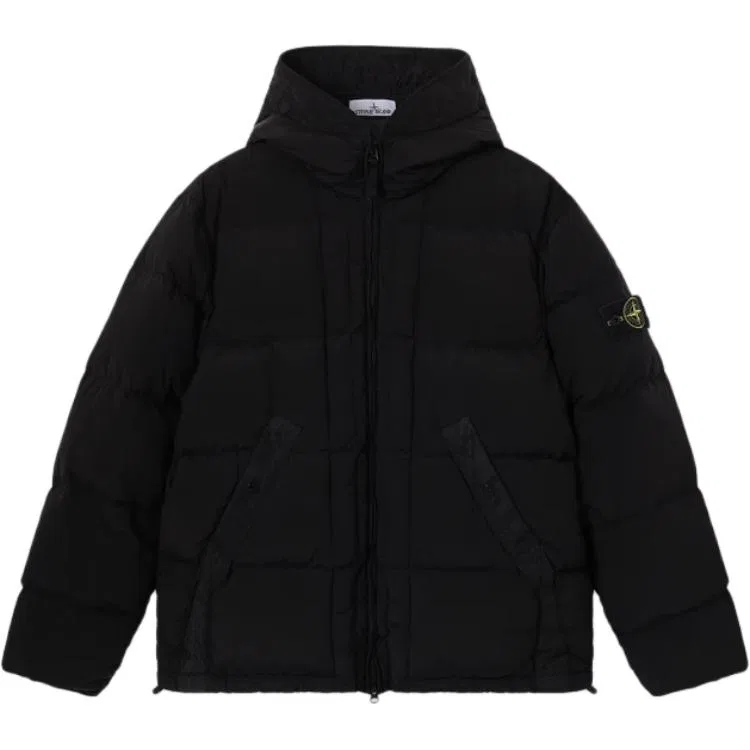 Мужская куртка-пуховик с капюшоном STONE ISLAND, Black