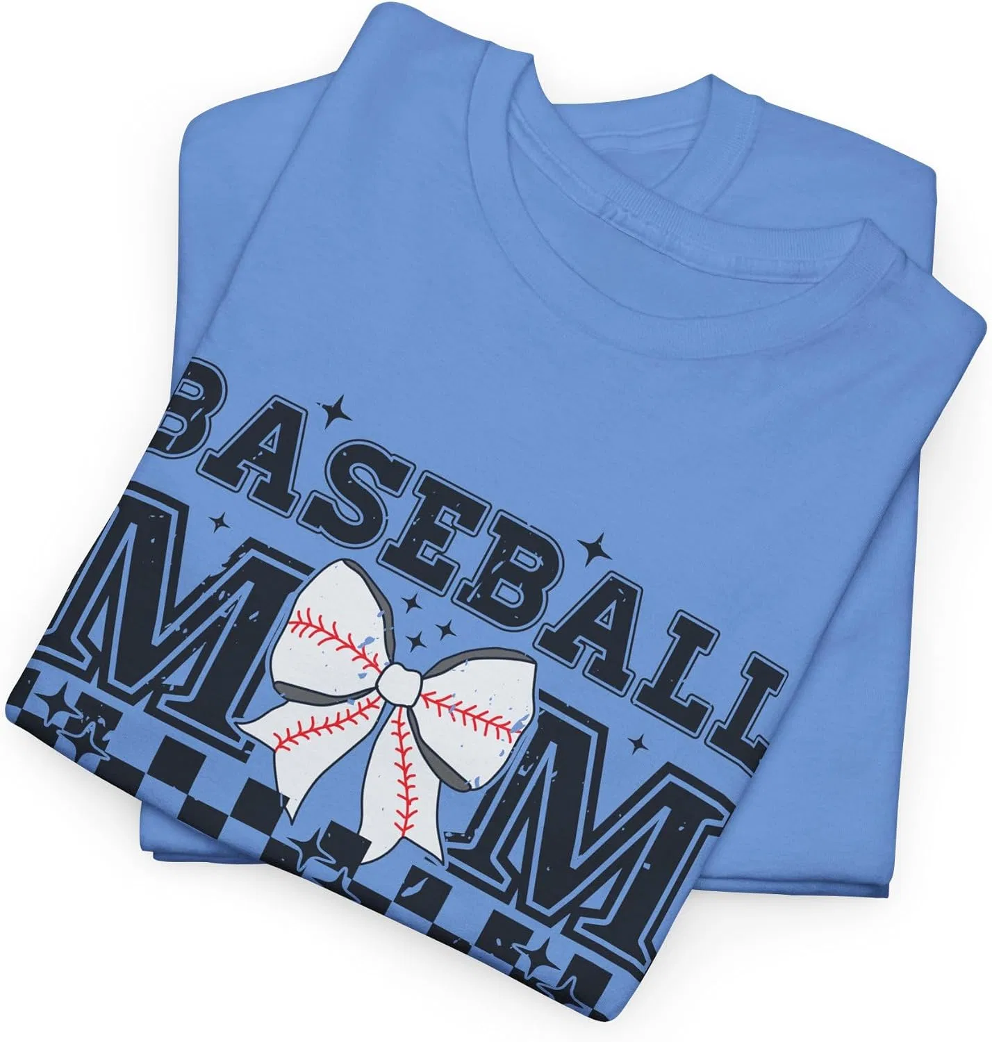 Женская футболка с принтом Baseball Mom, Carolina Blue — фото 3