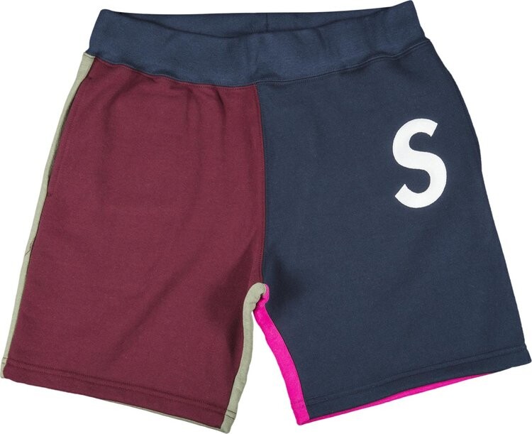 

Спортивные шорты Supreme S Logo Colorblocked Sweatshort 'Navy', синий