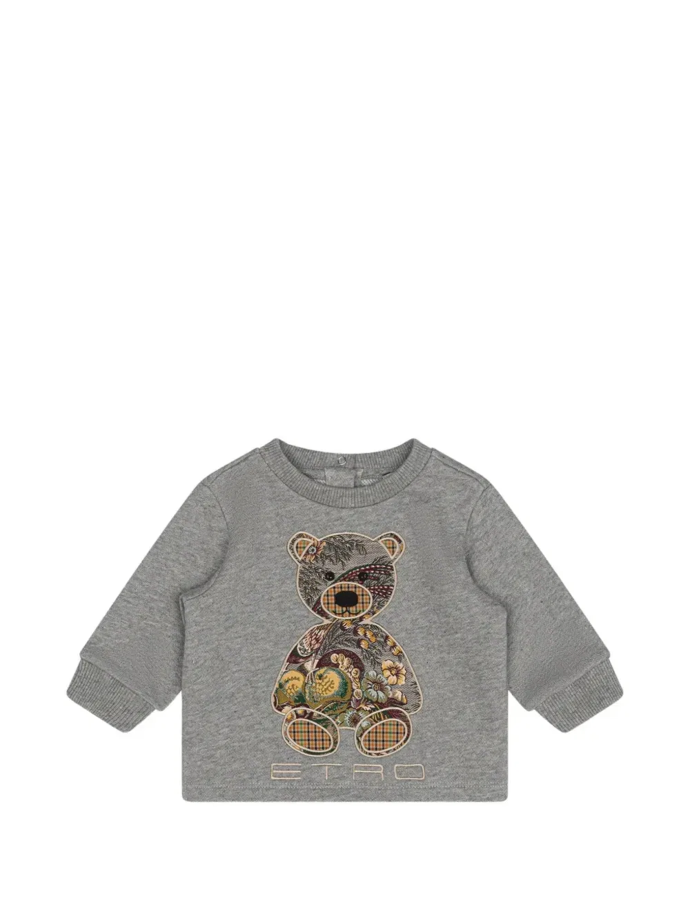 Свитшот с инкрустированным плюшевым мишкой Etro Kids, серый
