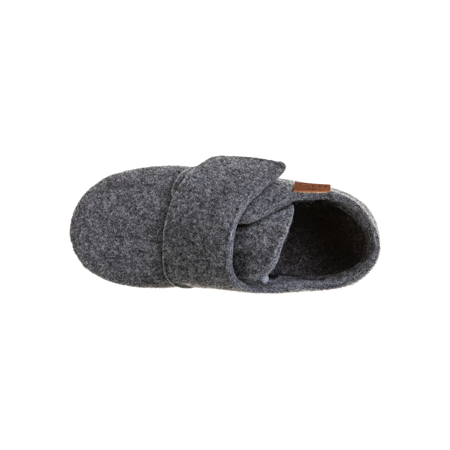 Детские закрытые тапочки из полиэстера в филц-оптике MOLS, Dark Grey Melange — фото 3
