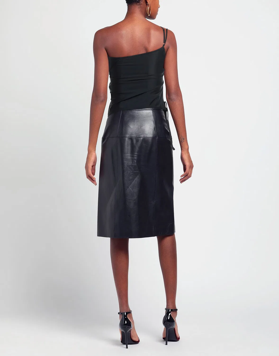 Женский топ на одно плечо с логотипом Balenciaga, черный — фото 3