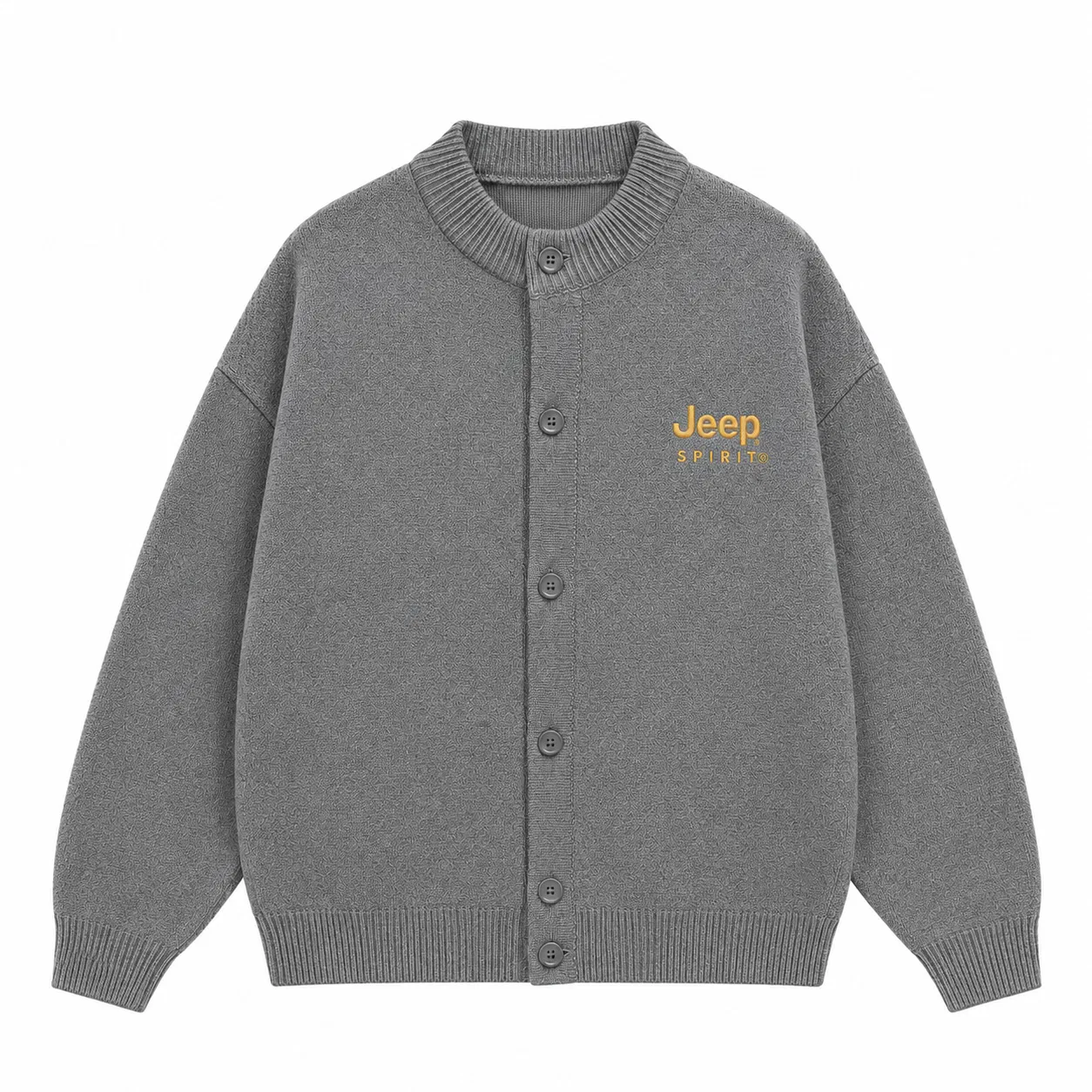 Детский свитер с круглым вырезом JEEP SPIRIT, Dark Grey (Yellow Embroidery)