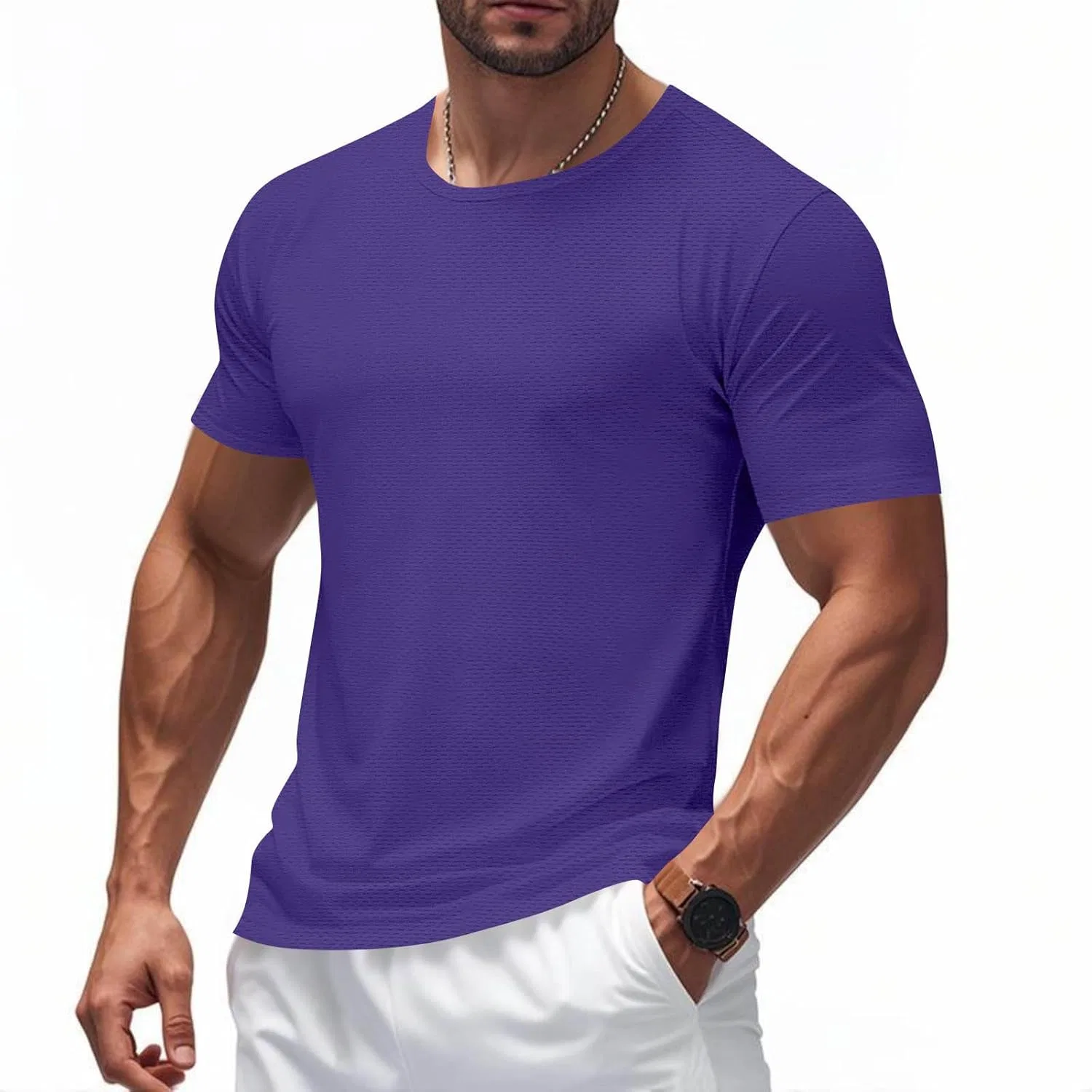 Мужская футболка для бега с быстросохнущей тканью, Purple