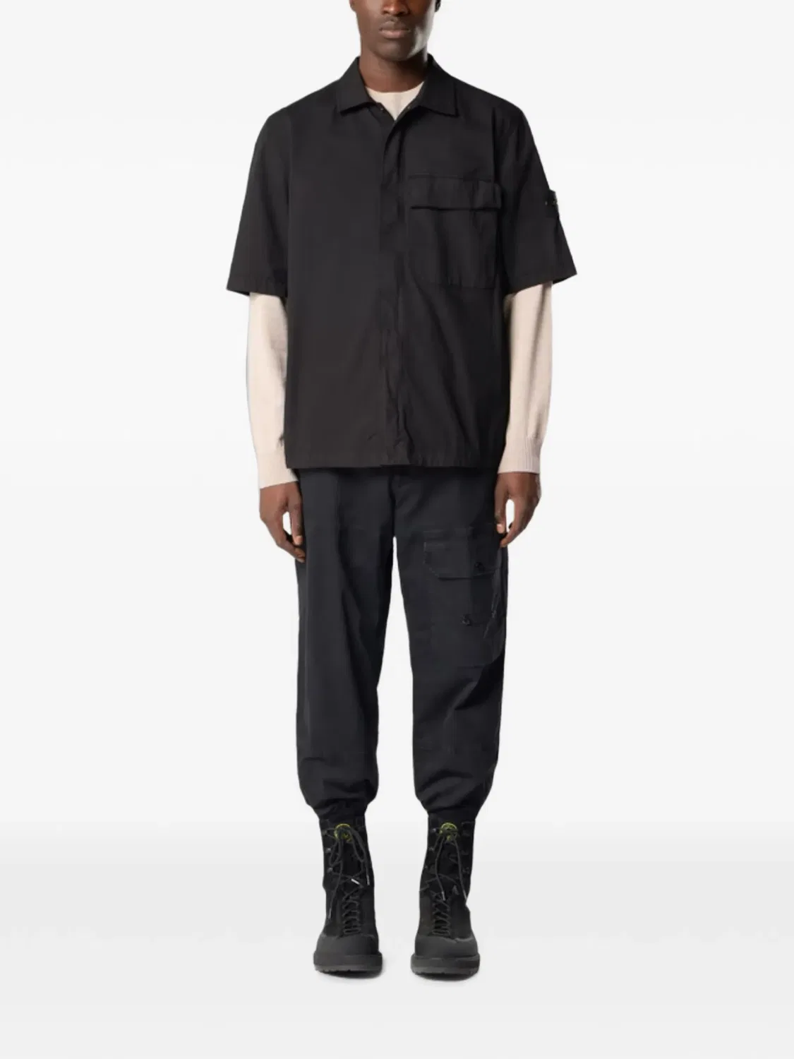Stone Island Рубашка с коротким рукавом - черный твилл — фото 2