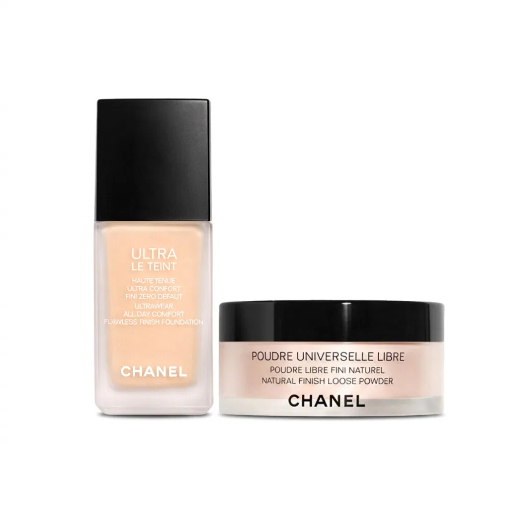 Женский набор для макияжа с тональным кремом и пудрой, CHANEL, Soft Pink