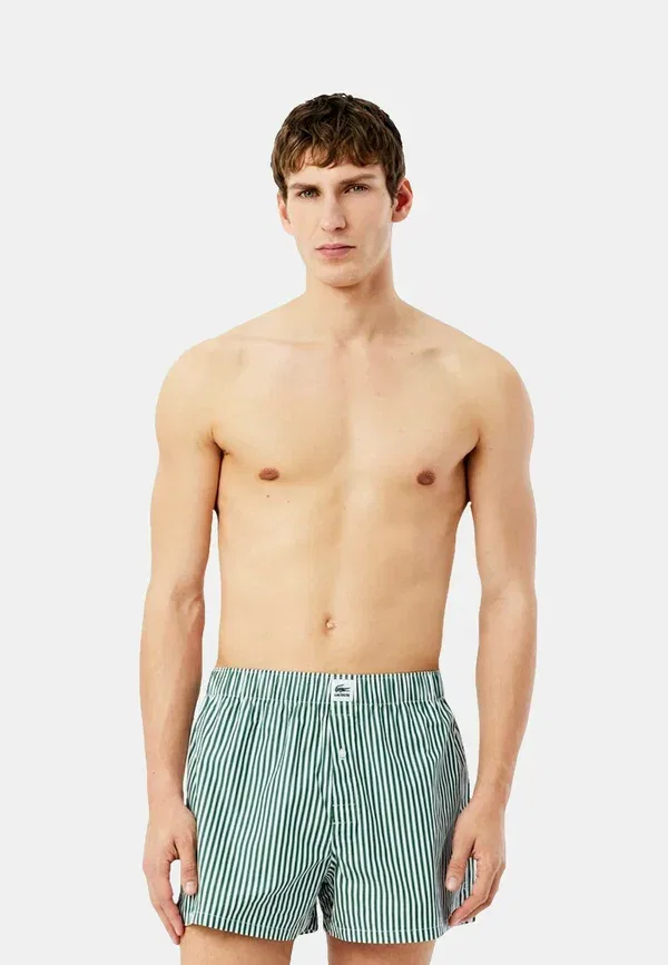 Комплект боксерских трусов Lacoste, 3 шт., зеленый, полосатый