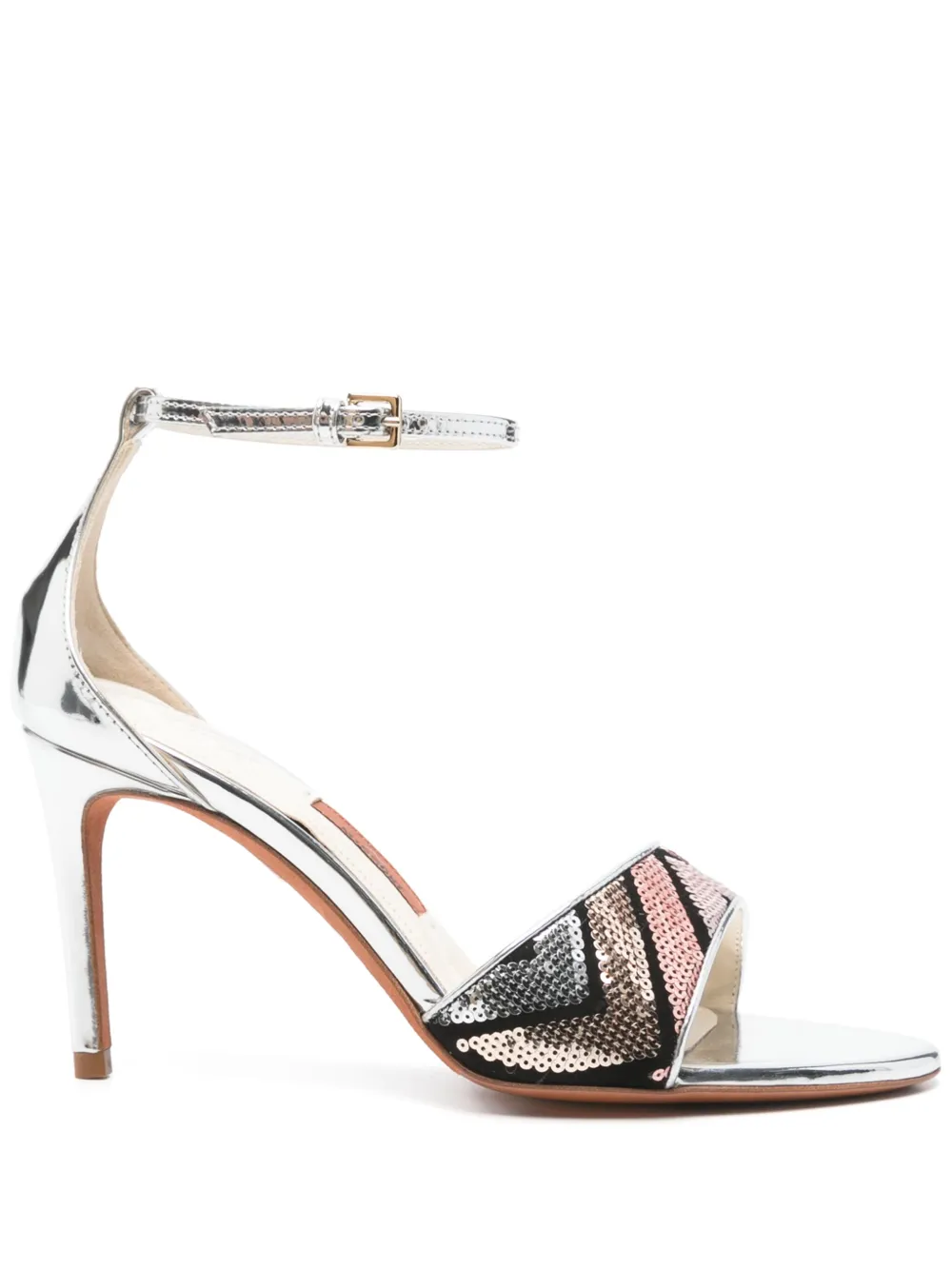 Босоножки с пайетками Missoni, серебяный