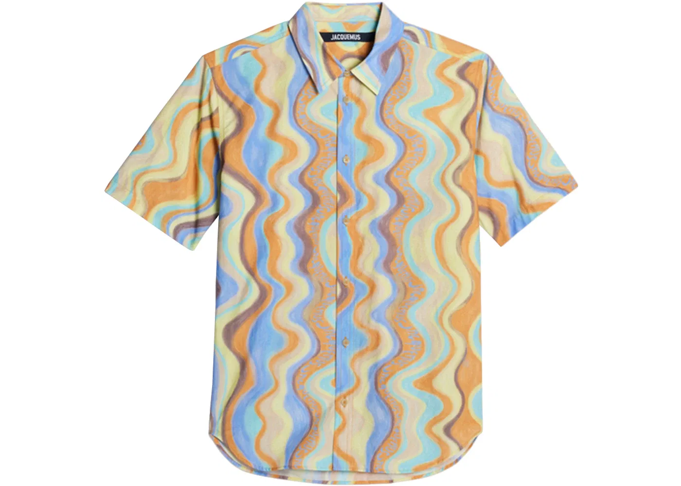 Мужская рубашка с принтом La Chemise Melo Paisley Bandana Short Sleeve Shirt Jacquemus, Print Blue Waves Stripes