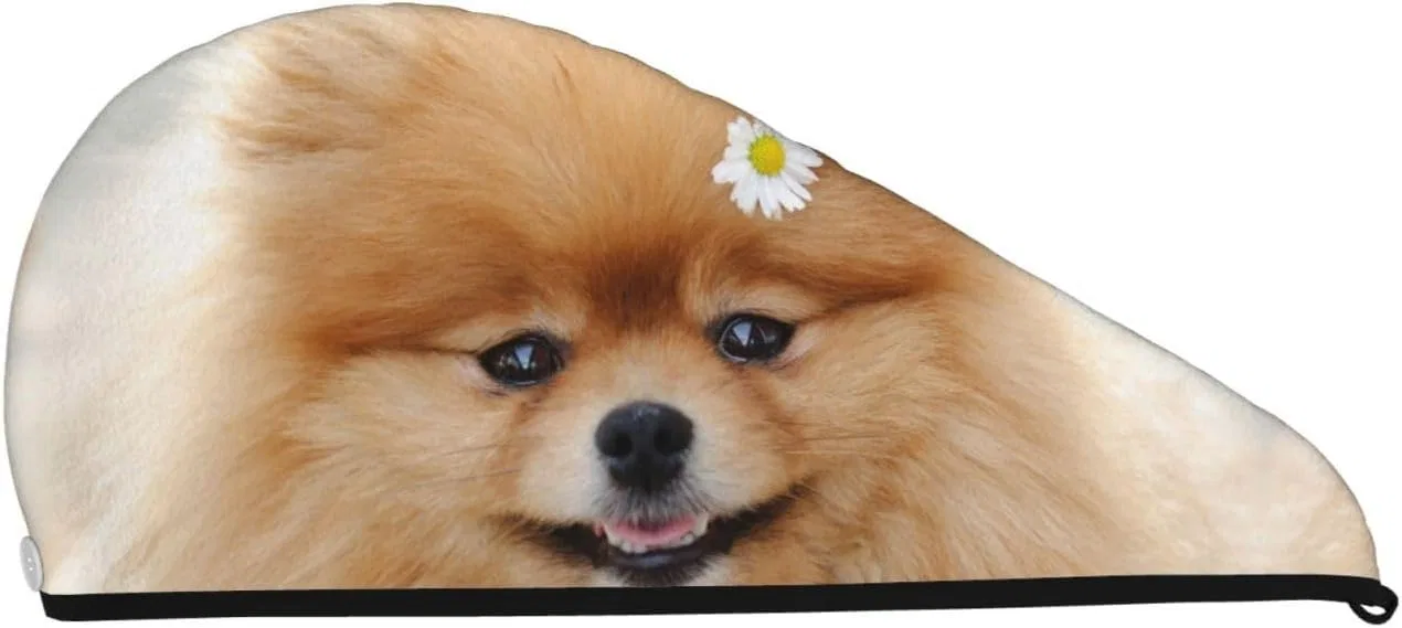 Супервпитывающая шапочка для волос Pomeranian Dog, Coral Velvet Opsrey