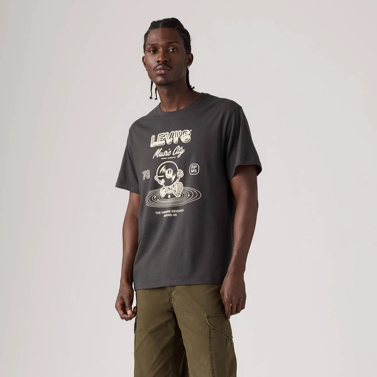 Свободная футболка с графическим принтом Levi's, Music City Phantom - Black — фото 3