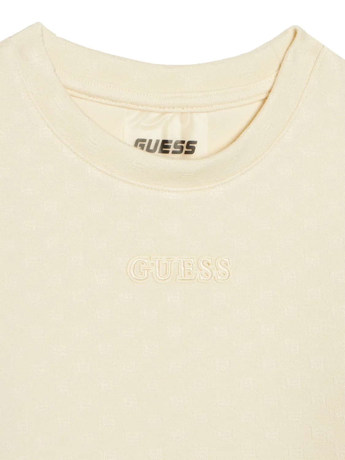 Повседневное платье белое стандартного кроя для девочки Guess, кремовый — фото 3