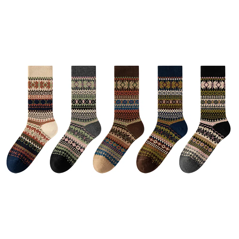 Детские гольфы, набор из 5 пар, Khaki Gray Dark Coffee Navy Blue Black, MIIOW