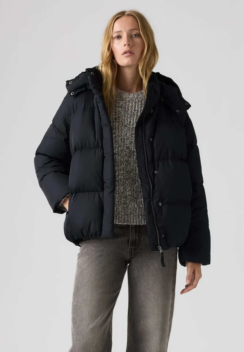 Пузырьки Тейт - зимняя куртка Levi'S, Anthracite Night — фото 2