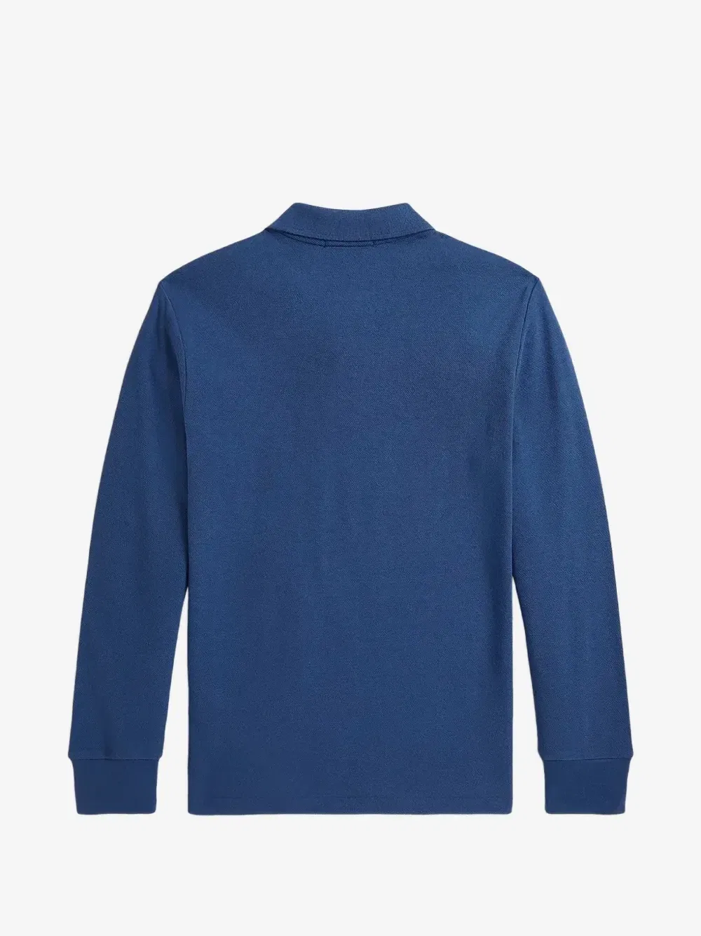 Поло с длинным рукавом из хлопковой сетки Polo Ralph Lauren Kids, синий — фото 2