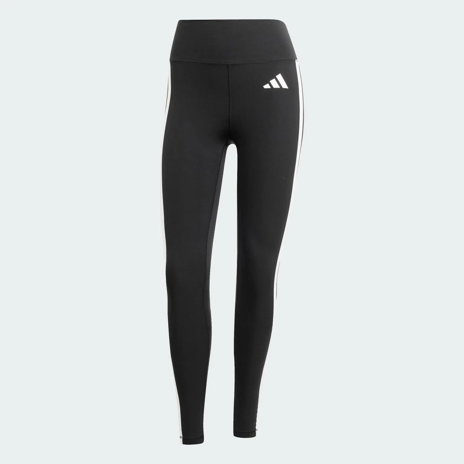 Женские леггинсы с высокой посадкой Optime Essentials 3-Stripes 7/8 Adidas, Schwarz Weiss Bunt — фото 2