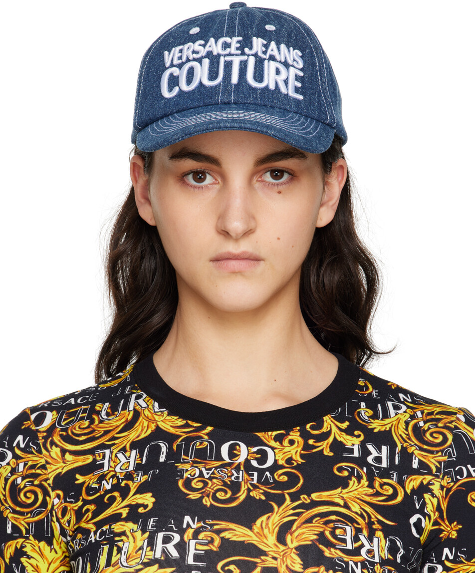 

Джинсовая кепка цвета индиго Versace Jeans Couture
