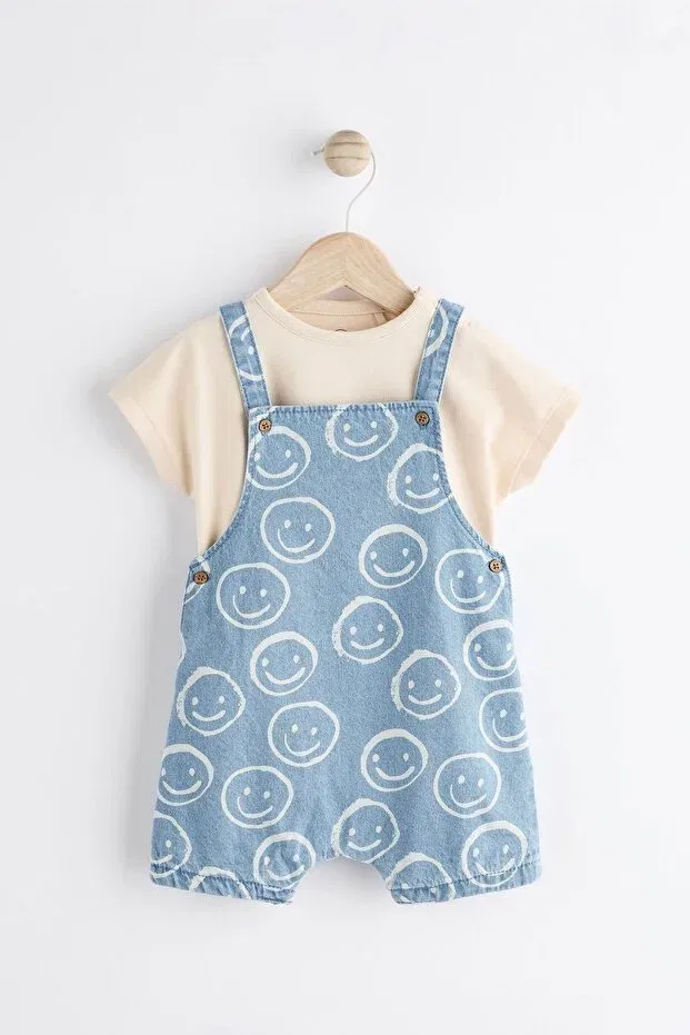 Детский комбинезон для девочек джинсовый с принтом Next Baby, Blue