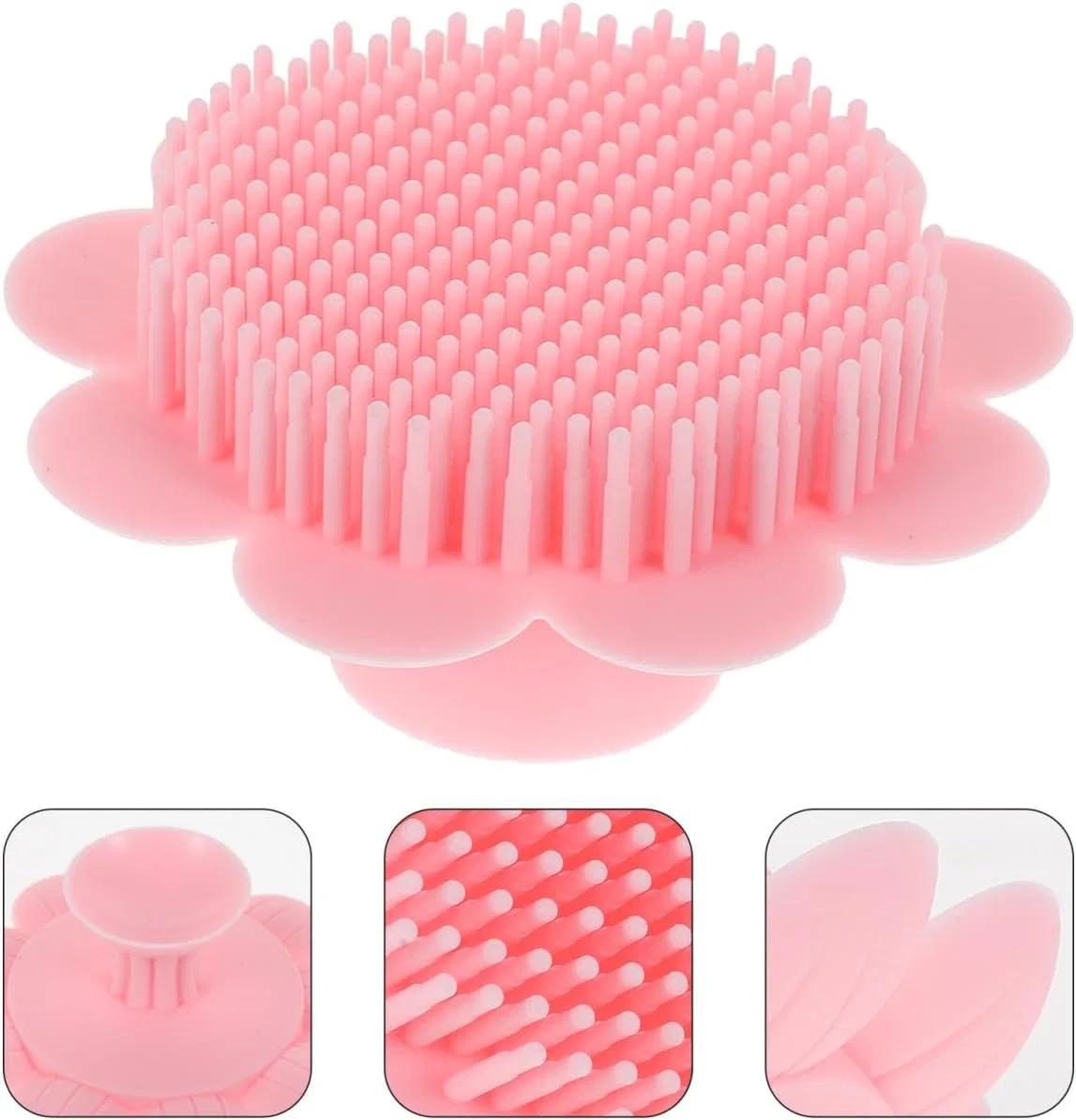 Массажер для кожи головы Silicone Baby Hair Brush, KOMBIUDA, 1 шт, 76 г, Pink — фото 4