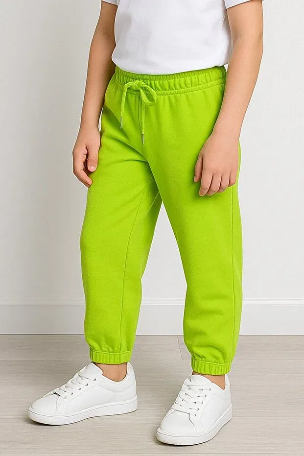 Детские спортивные штаны для девочек с эластичным манжетом Perendi, Pistachio Green — фото 4