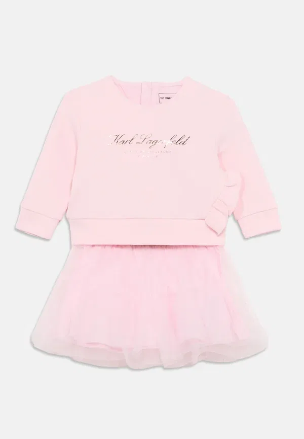 Джемпер и брюки хлопковые Karl Lagerfeld Kids, розовый