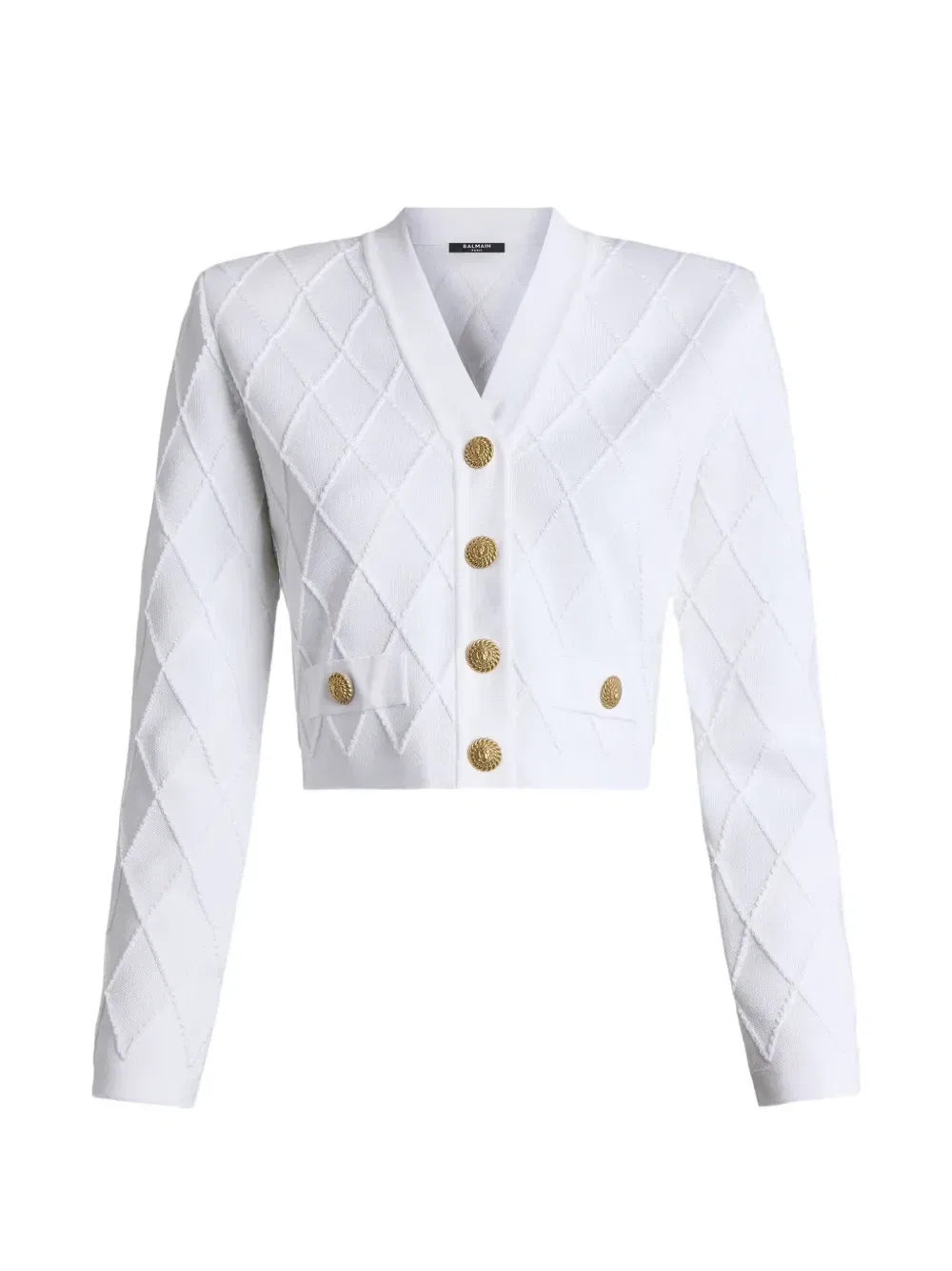 Укороченный кардиган Balmain, белый