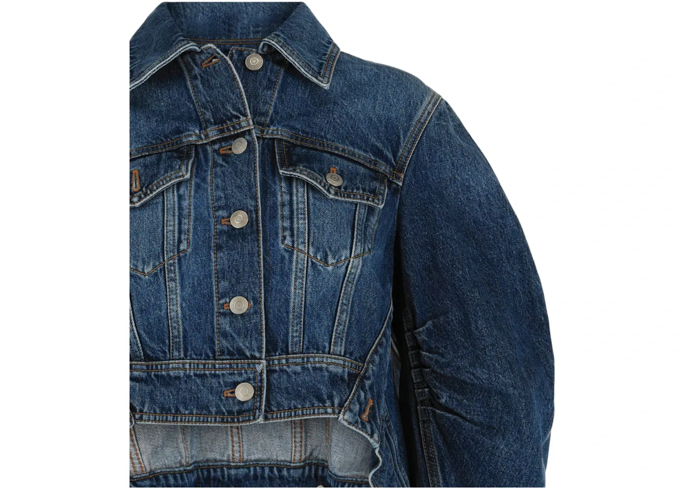 Женская куртка с рукавом кокон Alexander McQueen, Blue Jean — фото 3
