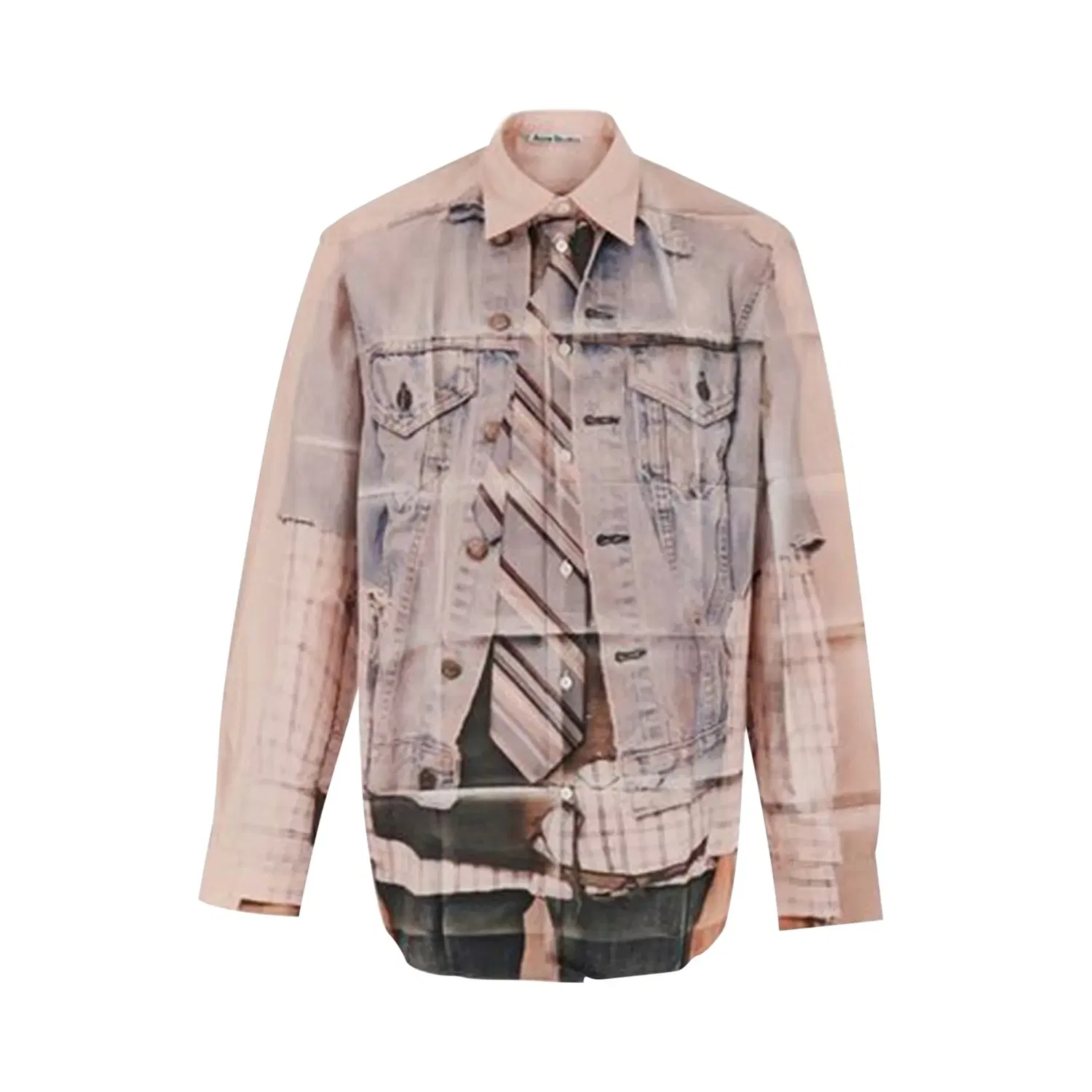 Рубашка с принтом на пуговицах Acne Studios, Pink