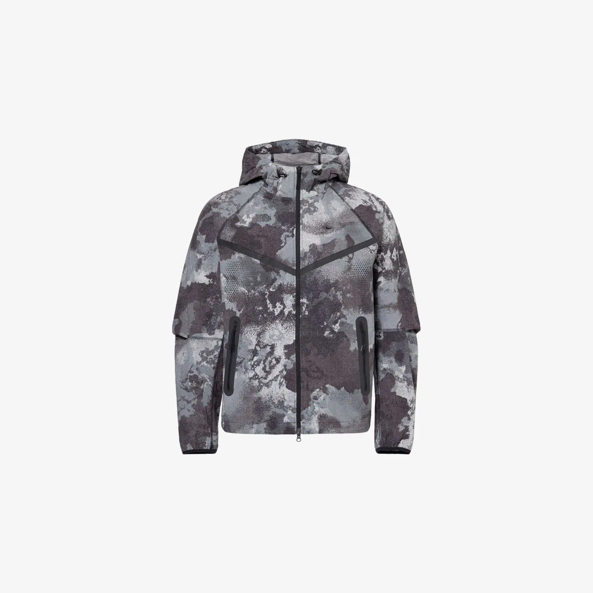 Техническая куртка-ветровка с принтом dri-fit Nike, черный