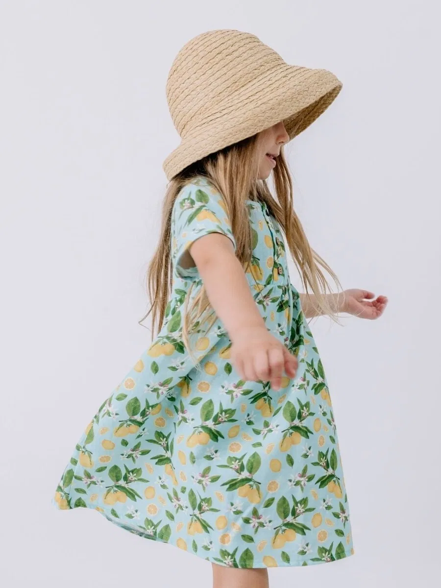 Платье Walkiddy 'Citrus Bloom' голубого цвета — фото 3