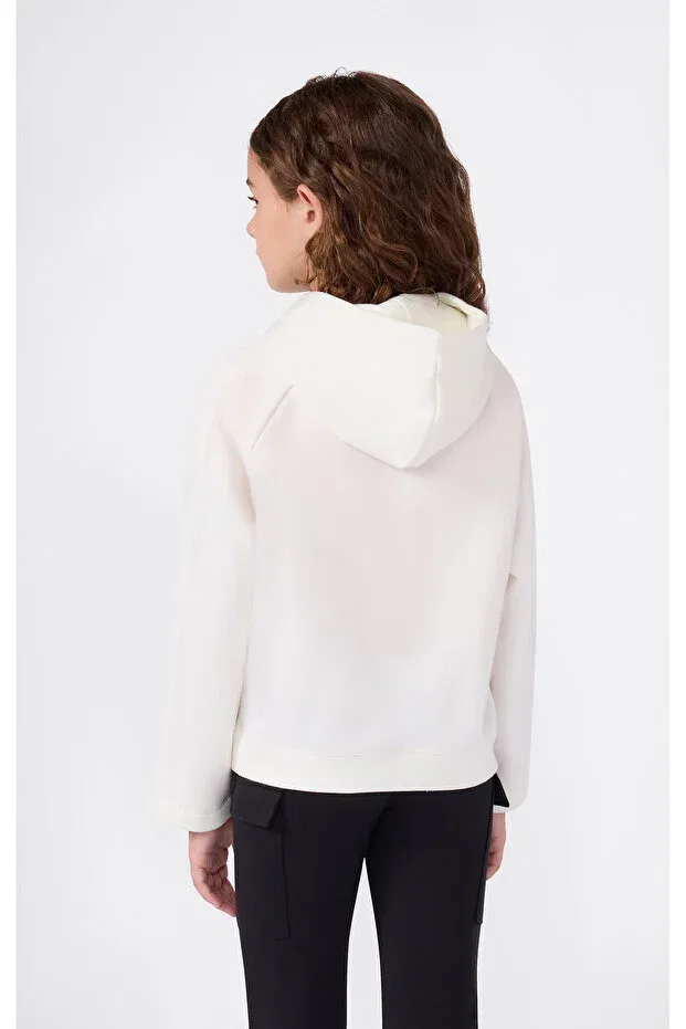 Детское худи для девочек с принтом College Dream Hooded Sweatshirt Champion, White-30 — фото 2