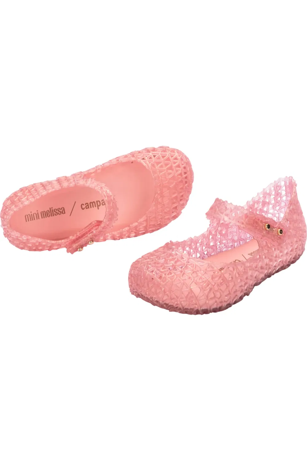 Детские туфли Мэри Джейн с блестками Campana Mini Melissa, Pearly Pink — фото 3