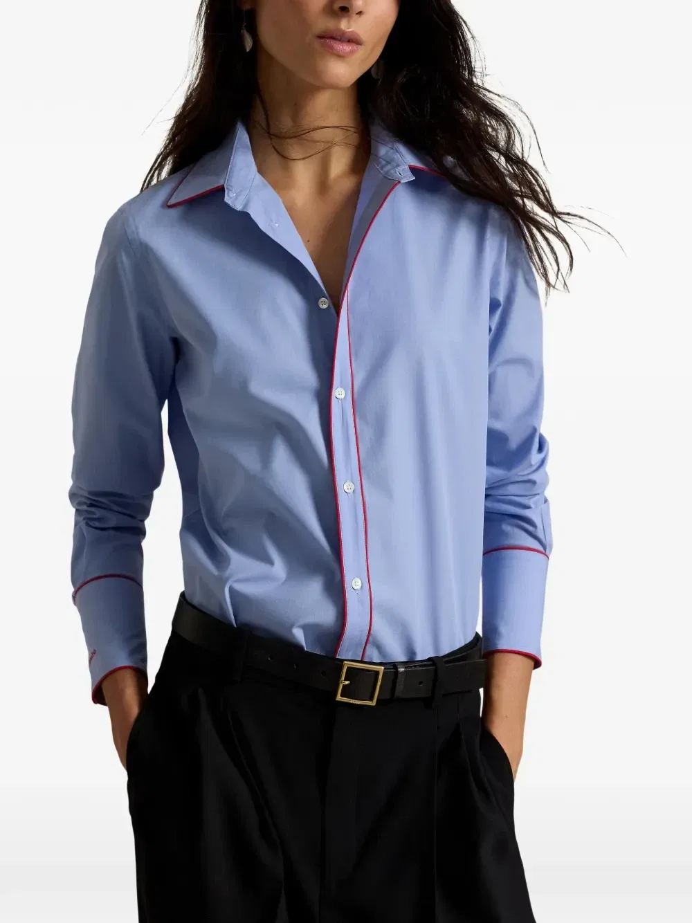 Рубашка с контрастным кантом Polo Ralph Lauren, синий — фото 3