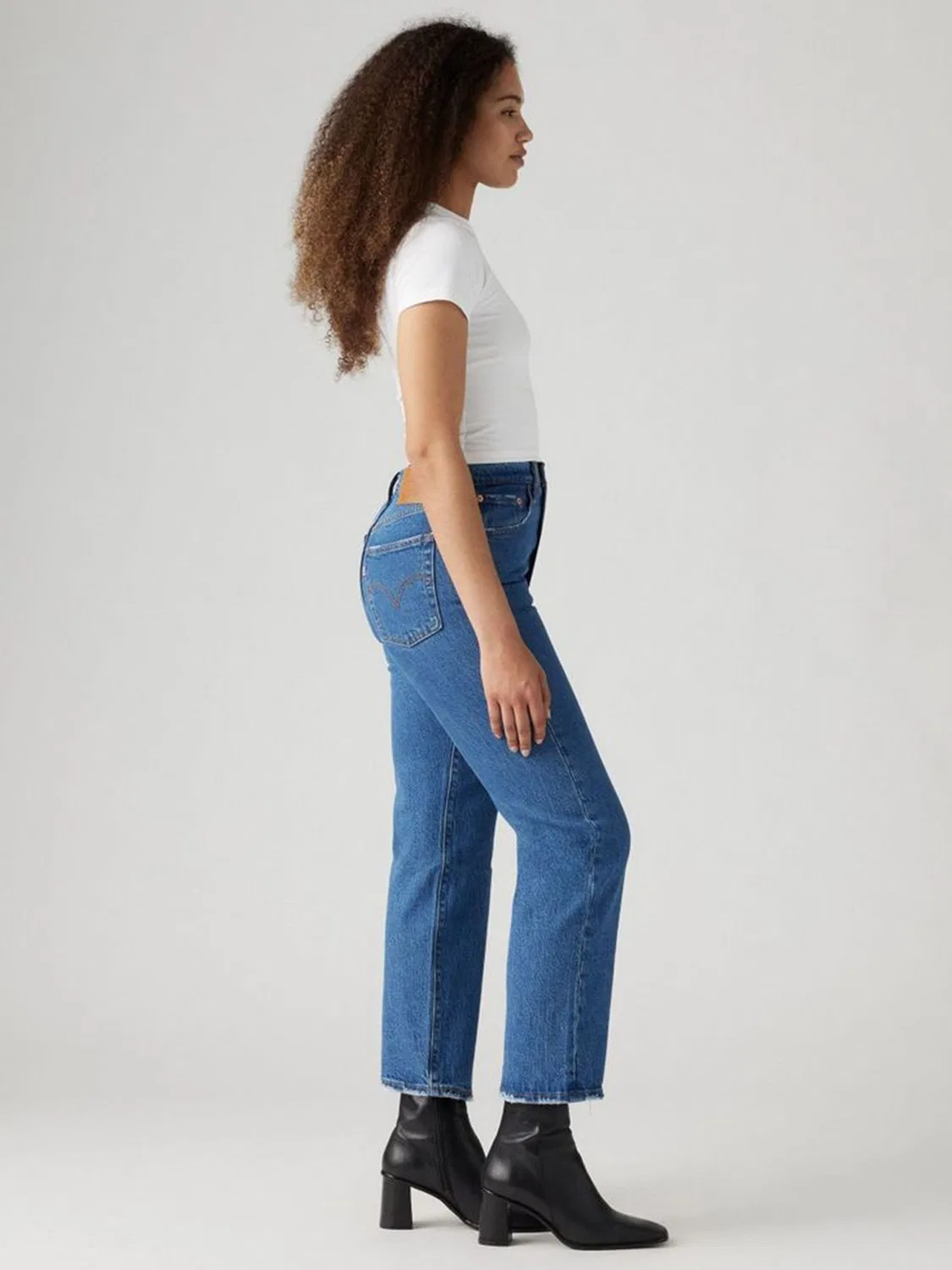 Джинсы прямые, высокая посадка Ribcage Straight Ankle Levi's, синие — фото 2