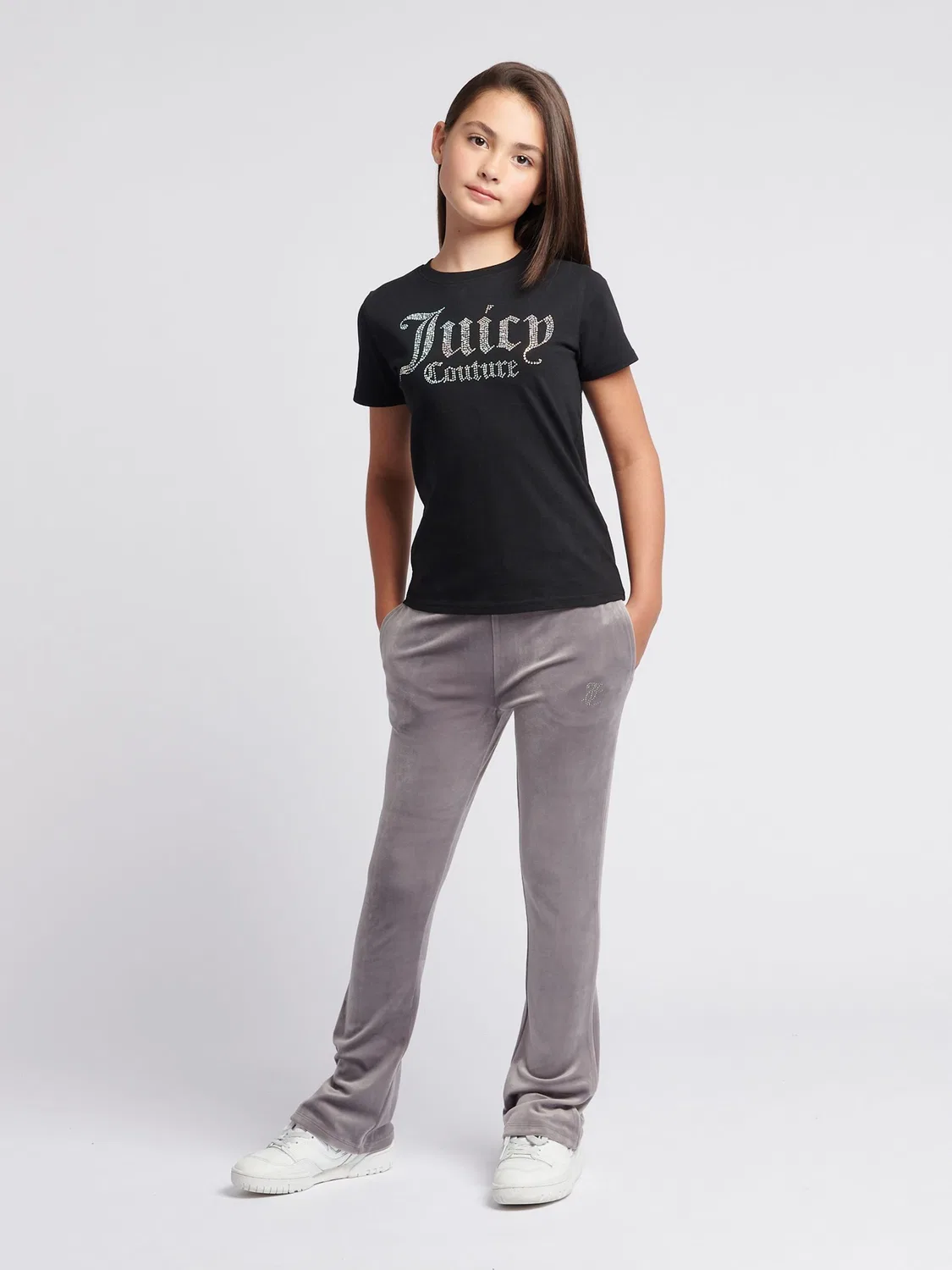 Футболка приталенная с диамантами Juicy Couture, черный — фото 4